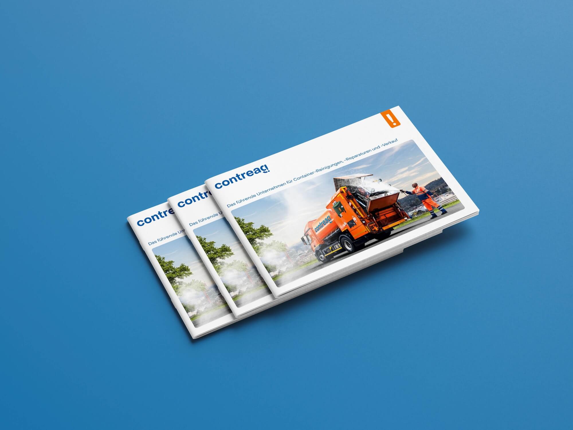 Cover einer Contreag Broschüre im Rebranding