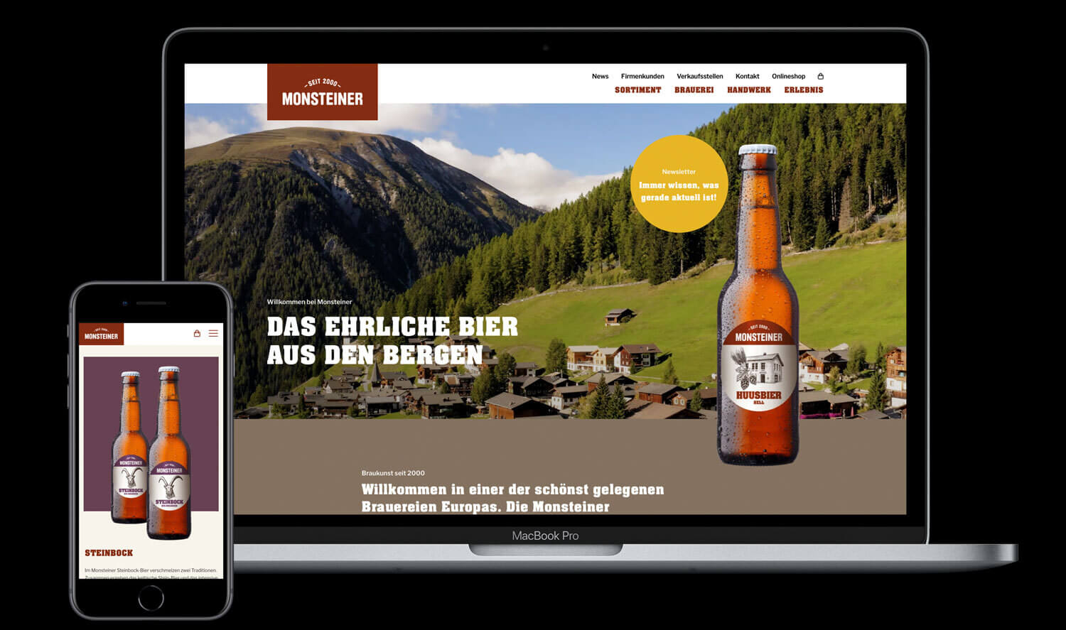 Monsteiner Webseite Mockup